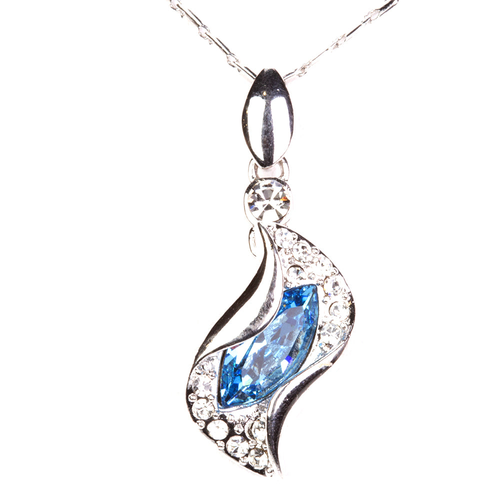 Schmuckgarnitur aus aus goldplattierter Legierung mit blauem Emporia®-Kristall 2 