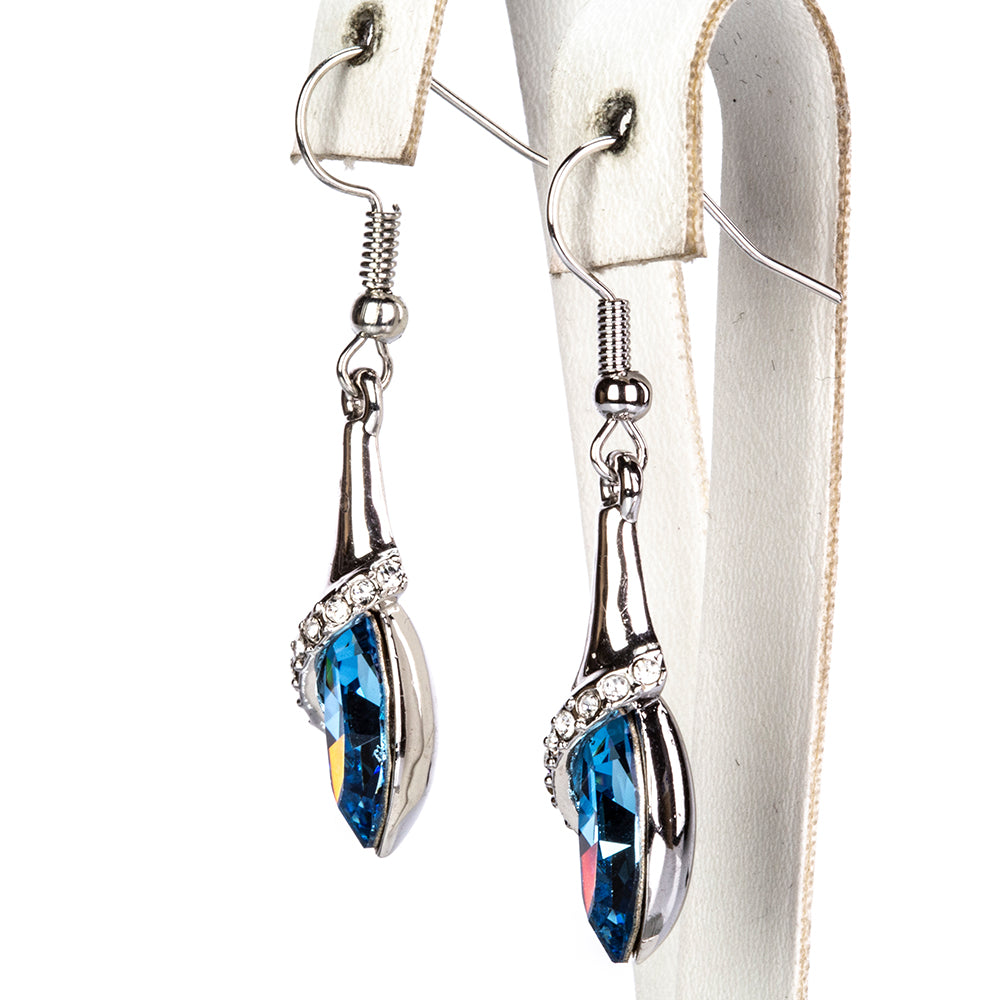 Schmuckgarnitur aus aus goldplattierter Legierung mit blauem Emporia®-Kristall 3 