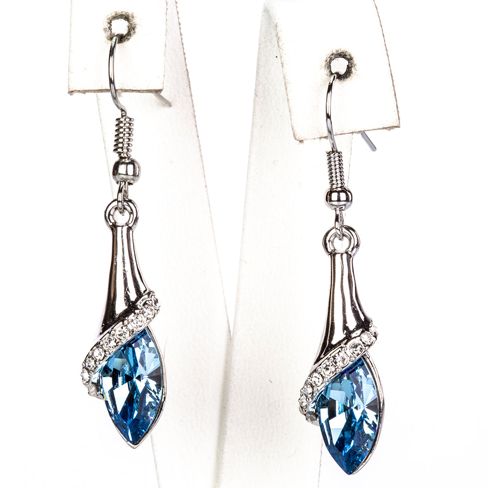 Schmuckgarnitur aus aus goldplattierter Legierung mit blauem Emporia®-Kristall 4 