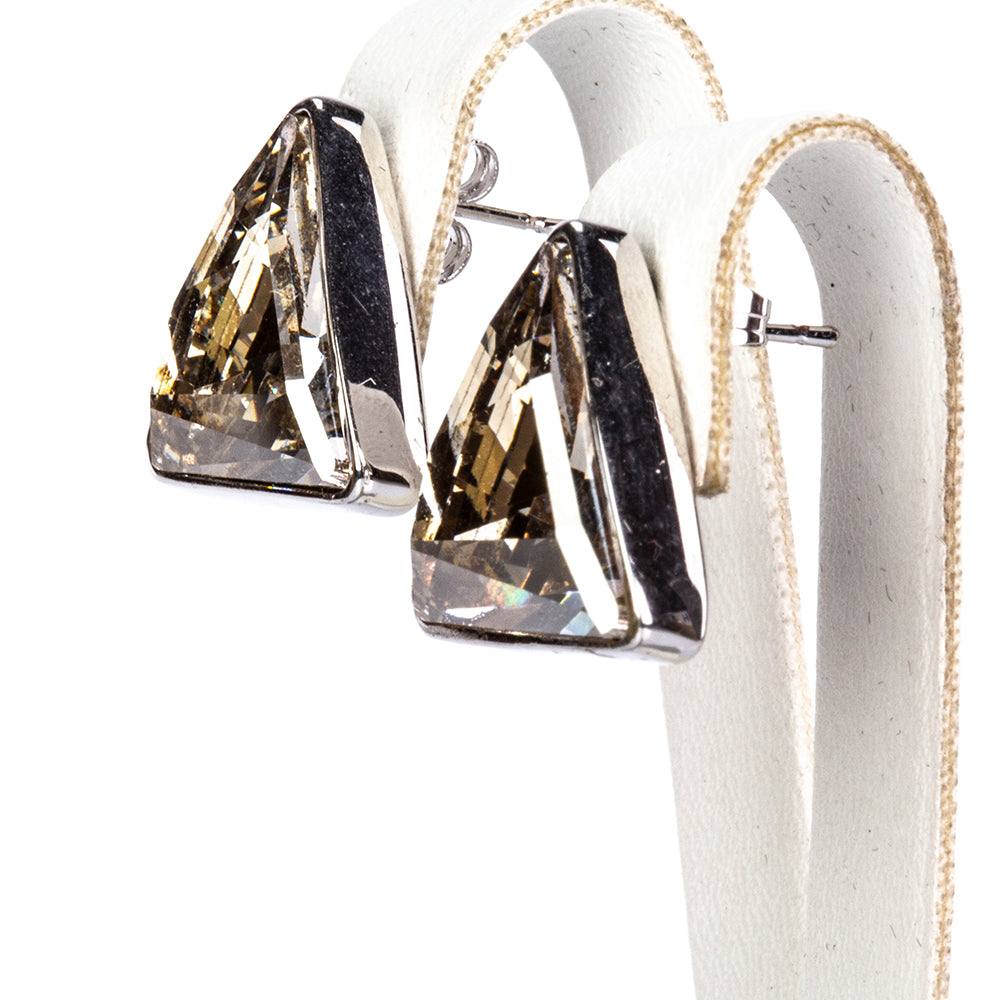 Schmuckgarnitur aus aus goldplattierter Legierung mit schwarzem Emporia®-Kristall 3 