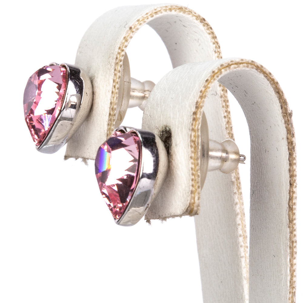 Schmuckgarnitur aus aus goldplattierter Legierung mit weißem Emporia® Kristall und rosafarbenem Emporia® Kristall