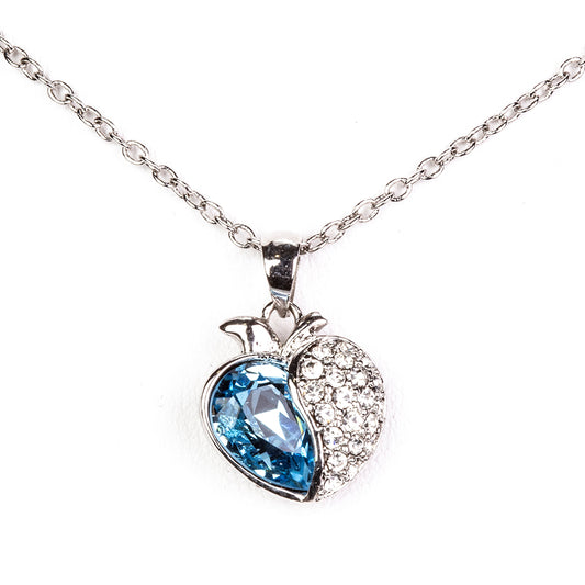 Schmuckgarnitur aus aus goldplattierter Legierung mit blauem Emporia®-Kristall