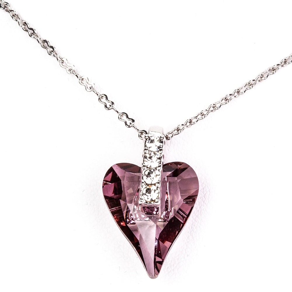 Schmuckgarnitur aus aus goldplattierter Legierung mit purpurfarbenem Emporia® Kristall 2 