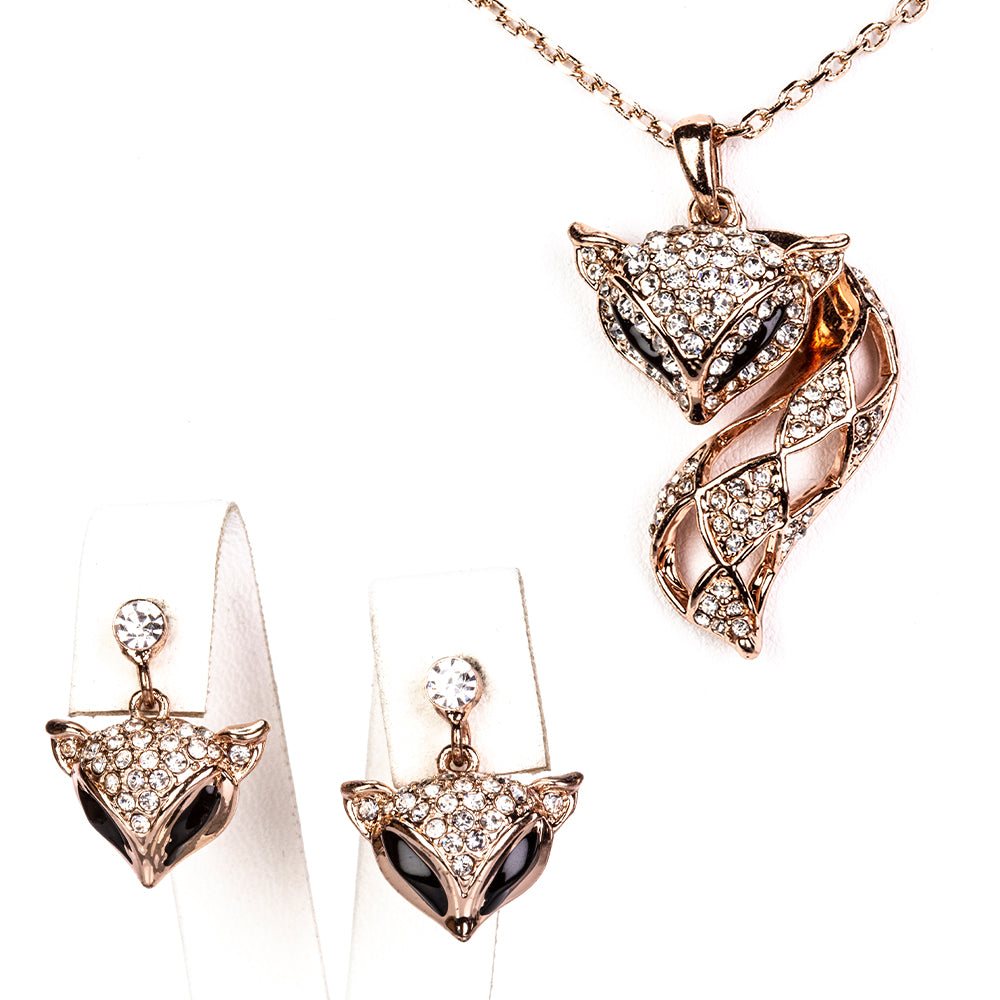 Schmuckgarnitur aus aus goldplattierter Legierung mit weißem Emporia® Kristall 1 