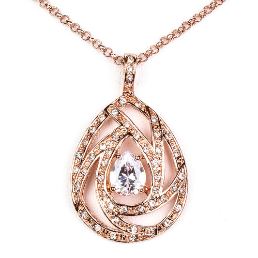 Schmuckgarnitur aus aus goldplattierter Legierung mit weißem Emporia® Kristall