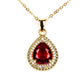 Schmuckgarnitur aus aus goldplattierter Legierung mit rotem Emporia®-Kristall