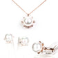Schmuckgarnitur aus aus goldplattierter Legierung mit Glasperle und weißem Emporia® Kristall