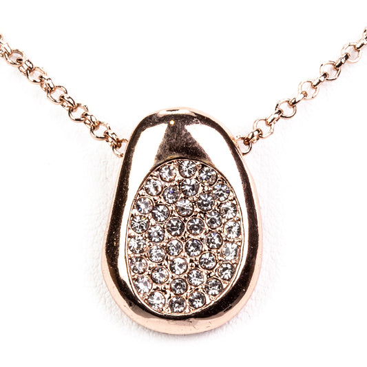 Schmuckgarnitur aus aus goldplattierter Legierung mit weißem Emporia® Kristall