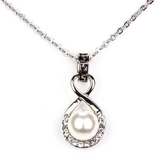 Schmuckgarnitur aus aus goldplattierter Legierung mit Glasperle und weißem Emporia® Kristall