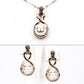 Schmuckgarnitur aus aus goldplattierter Legierung mit Glasperle und weißem Emporia® Kristall