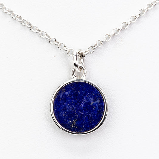 Silberhalskette mit Lapislazuli