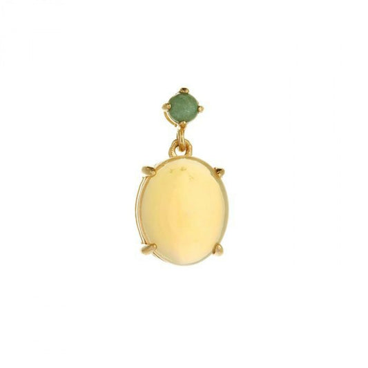 Goldanhänger mit äthiopischem Opal und grünem Jadeit