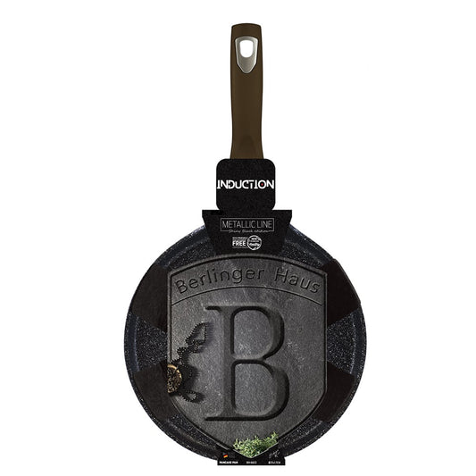 Berlinger Haus Metallic Line Shiny Black Edition Pfannkuchenpfanne, 28 cm, Schutzhülle gratis