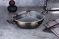Berlinger Haus Metallic Line Shiny Black Edition Wok mit Deckel, 30 cm