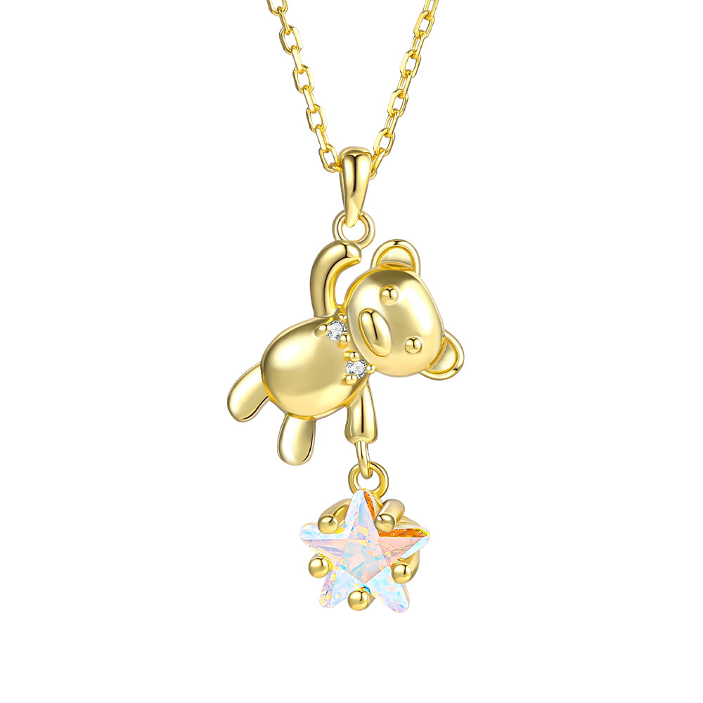 Halskette aus goldplattierter Legierung mit weißem Emporia® Kristall 1 