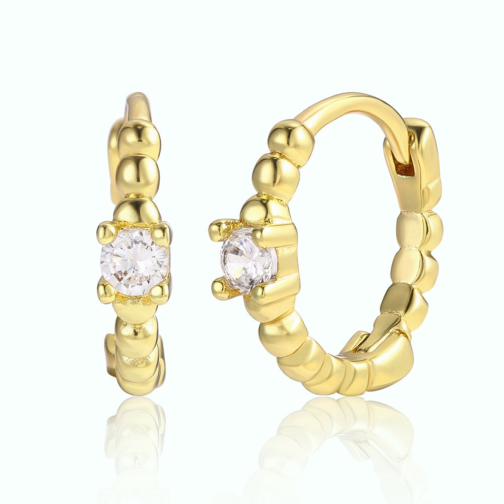 Ohrringe aus goldplattierter Legierung mit weißem Emporia® Kristall 1 