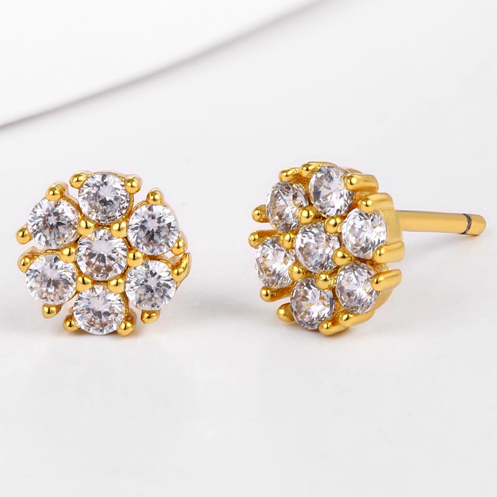 Ohrringe aus goldplattierter Legierung mit weißem Emporia® Kristall 1 