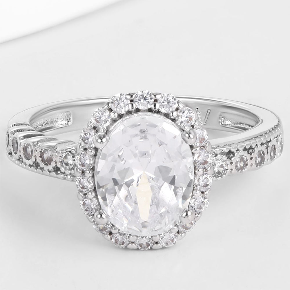 Ring aus goldplattierterr Legierung mit weißem Emporia® Kristall 1 