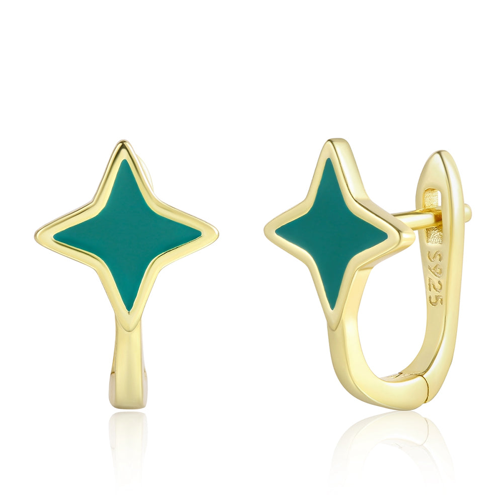 Ohrringe aus goldplattierter Legierung mit grünem Emporia® Kristall 1 