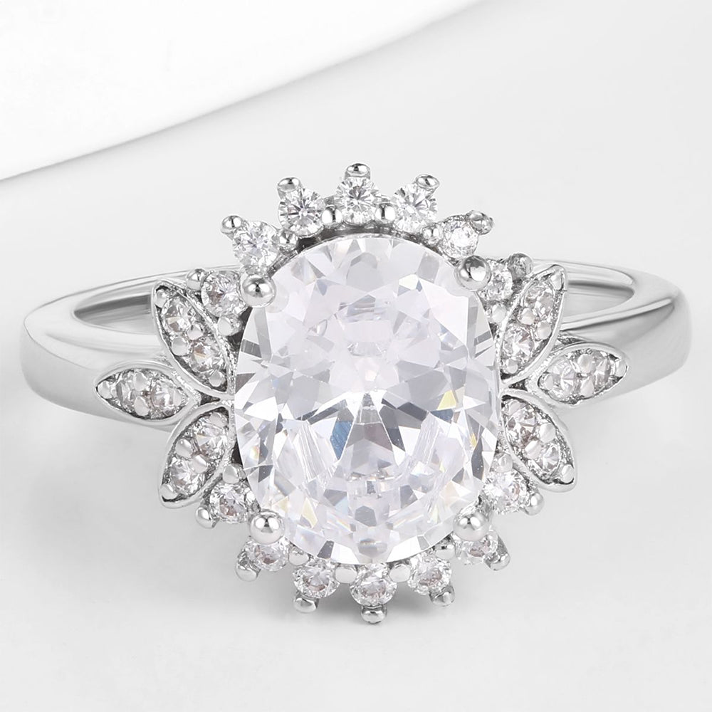 Ring aus goldplattierterr Legierung mit weißem Emporia® Kristall 1 