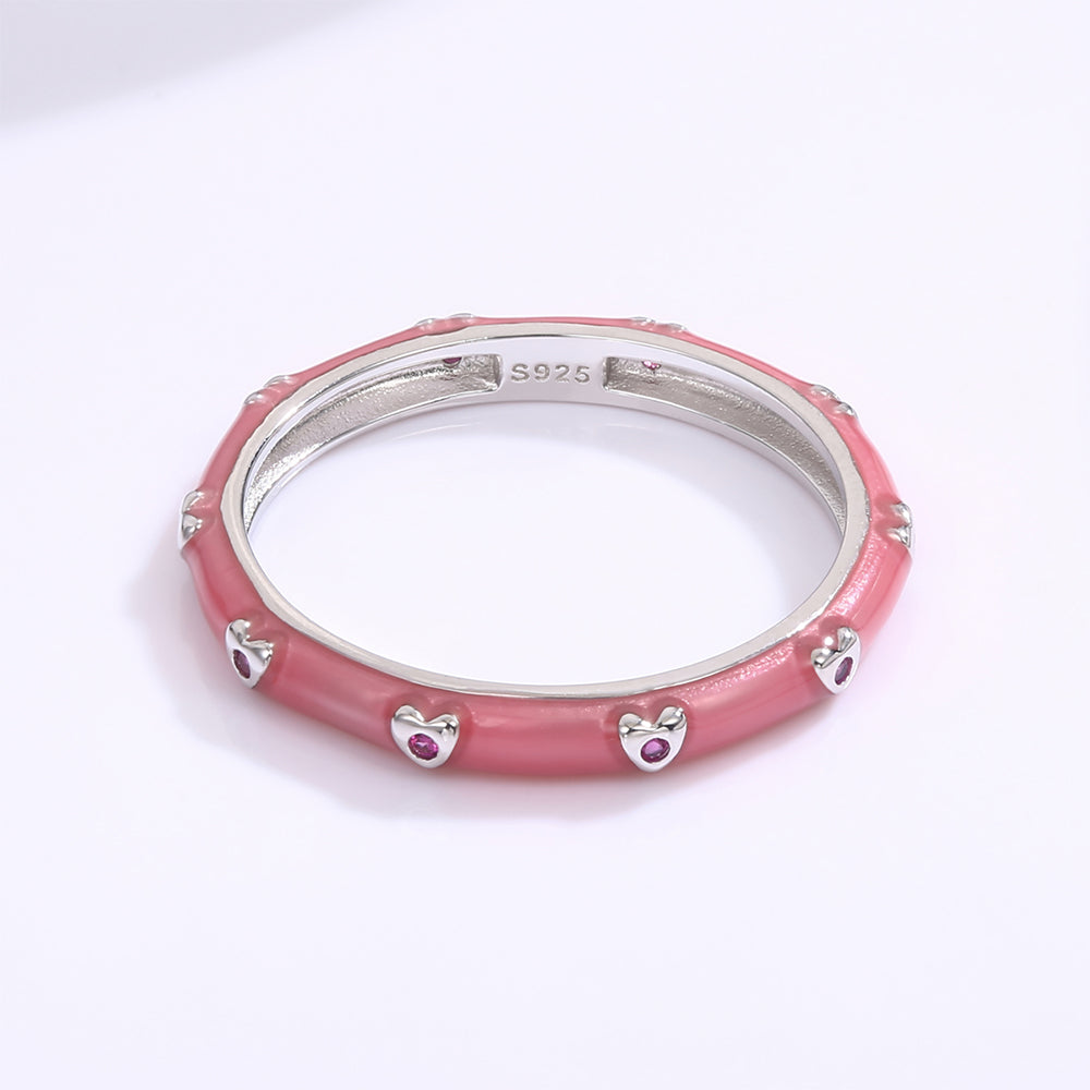 Ring aus goldplattierterr Legierung mit weißem Emporia® Kristall und Emaille 1 