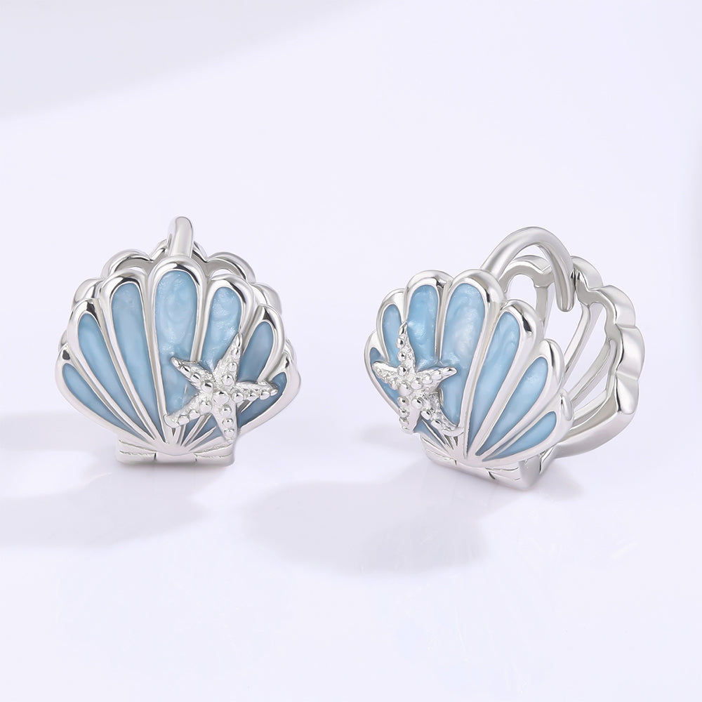 Ohrringe aus goldplattierter Legierung mit blauem Emporia®-Kristall 1 