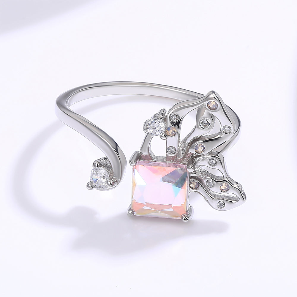 Ring aus goldplattierterr Legierung mit rosafarbenem Emporia® Kristall 1 