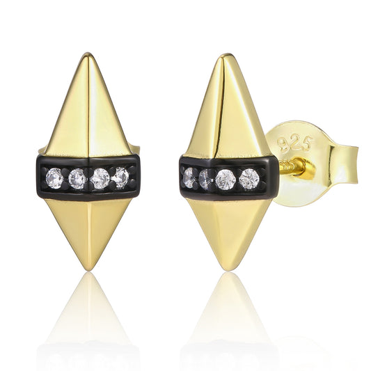 Ohrringe aus goldplattierter Legierung mit weißem Emporia® Kristall und Emaille