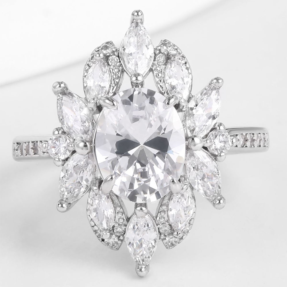 Ring aus goldplattierterr Legierung mit weißem Emporia® Kristall 1 