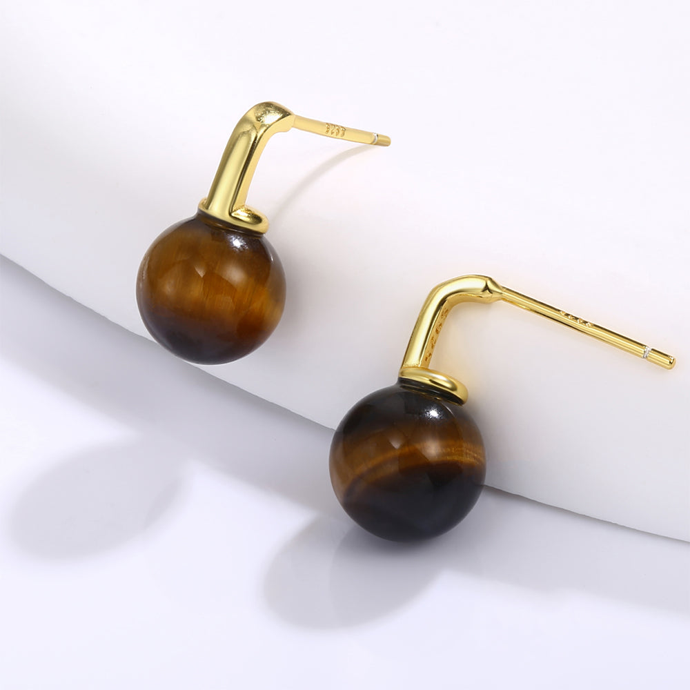 Ohrringe aus goldplattierter Legierung mit braunem Emporia® Kristall 1 