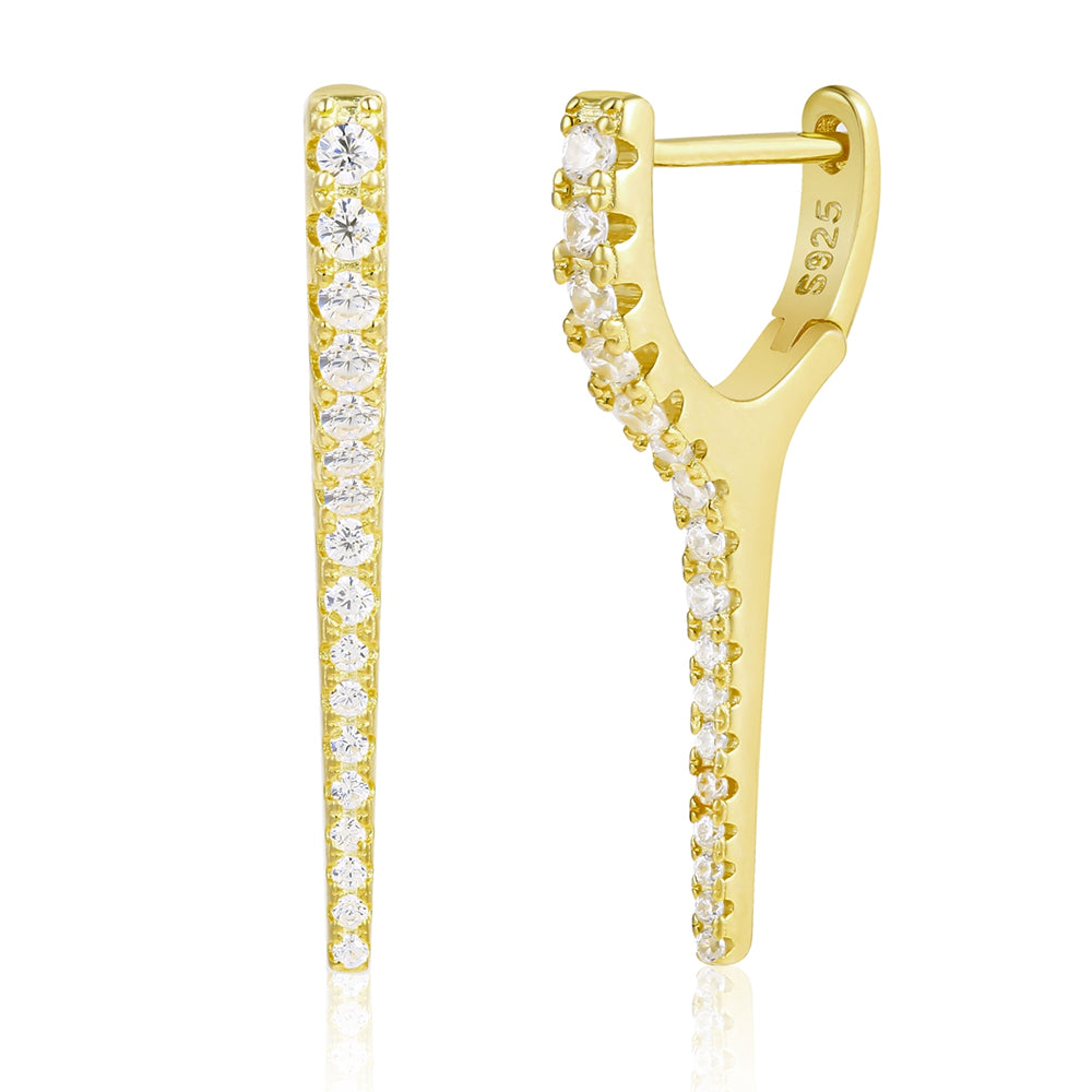 Ohrringe aus goldplattierter Legierung mit weißem Emporia® Kristall 1 