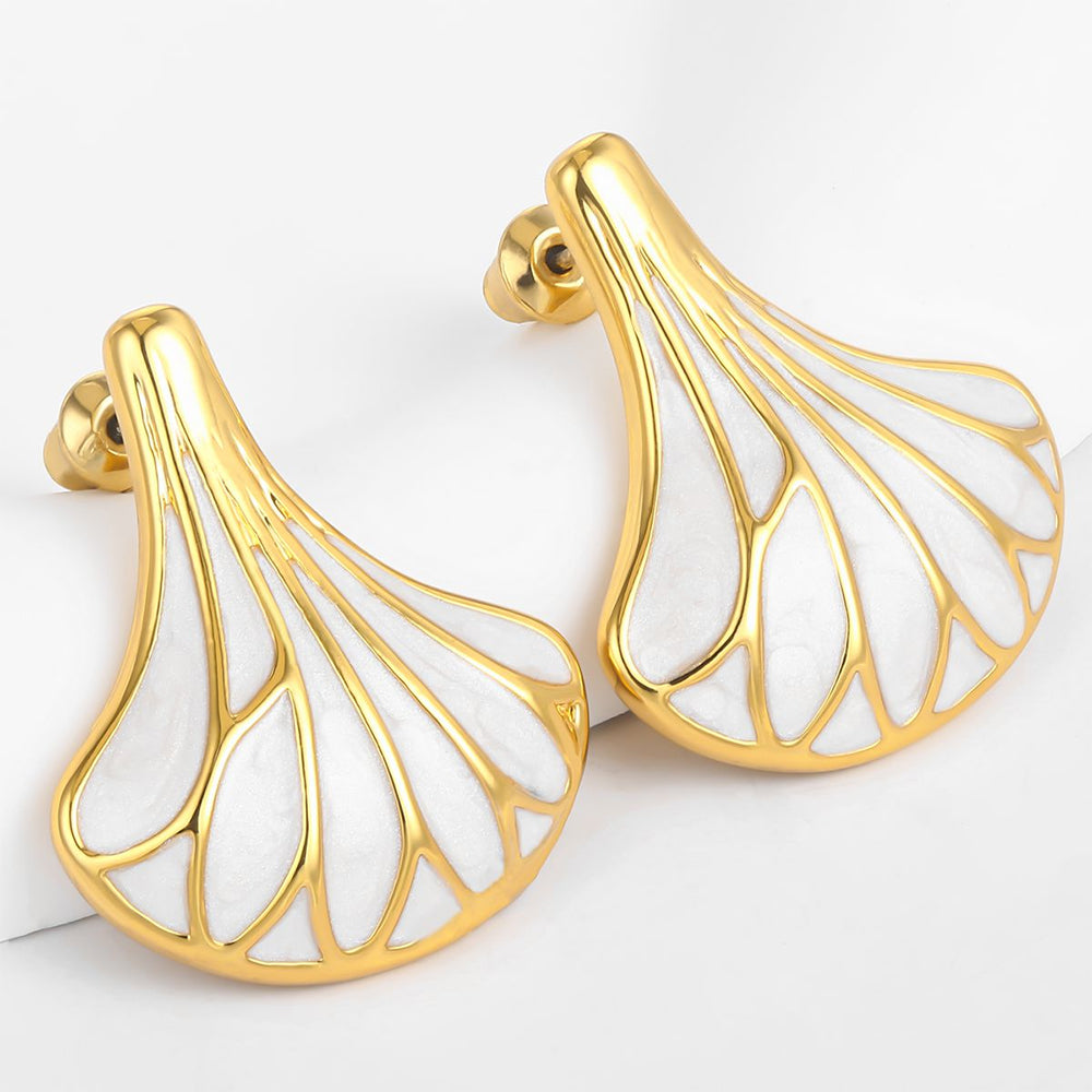 Ohrringe aus goldplattierter Legierung mit Emaille