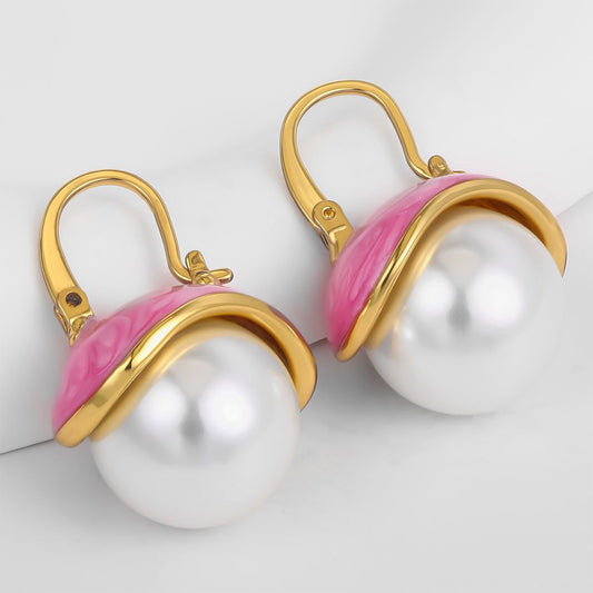 Ohrringe aus goldplattierter Legierung mit Emaille