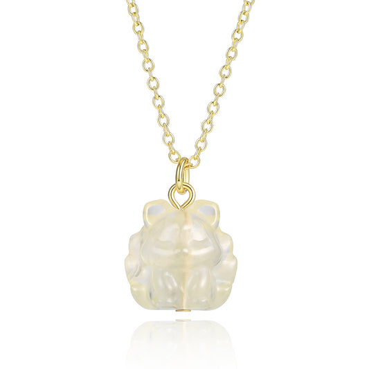 Halskette aus goldplattierter Legierung mit weißem Emporia® Kristall