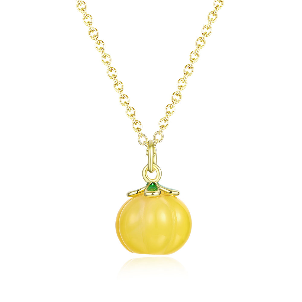 Halskette aus goldplattierter Legierung mit gelbem Emporia®-Kristall 1 