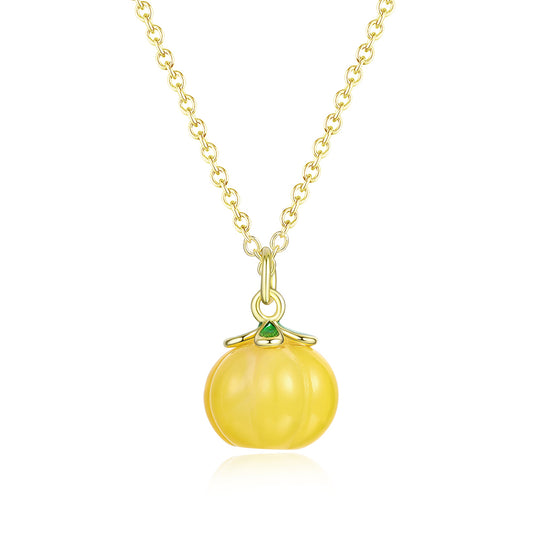 Halskette aus goldplattierter Legierung mit gelbem Emporia®-Kristall