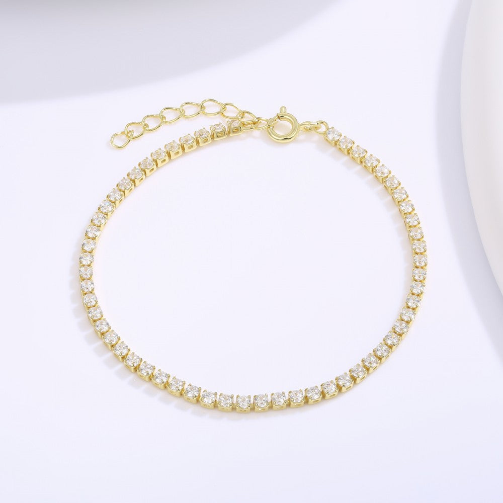 Armband aus goldplattiertesr Legierung mit weißem Emporia® Kristall 1 