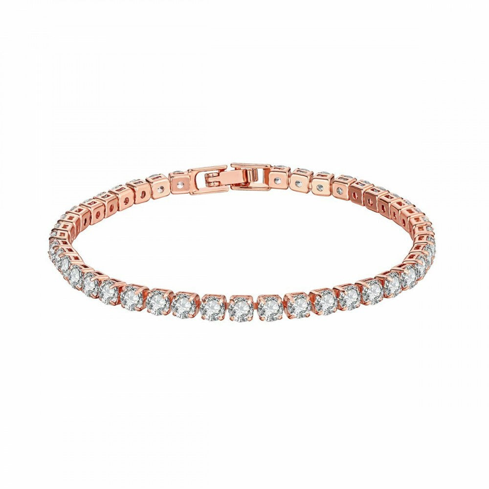 Armband aus goldplattiertesr Legierung mit weißem Emporia® Kristall 1 