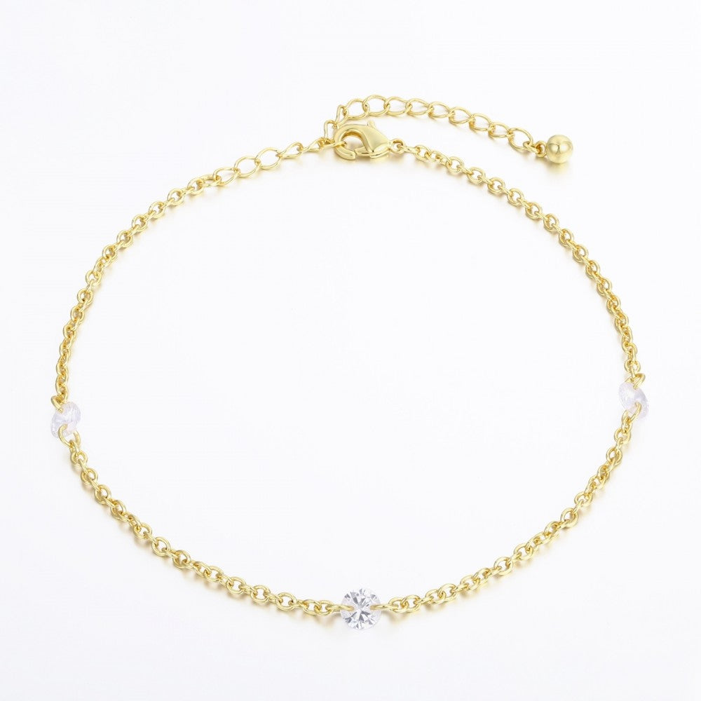 Armband aus goldplattiertesr Legierung mit weißem Emporia® Kristall 1 