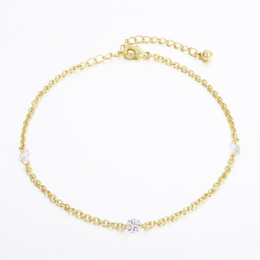 Armband aus goldplattiertesr Legierung mit weißem Emporia® Kristall