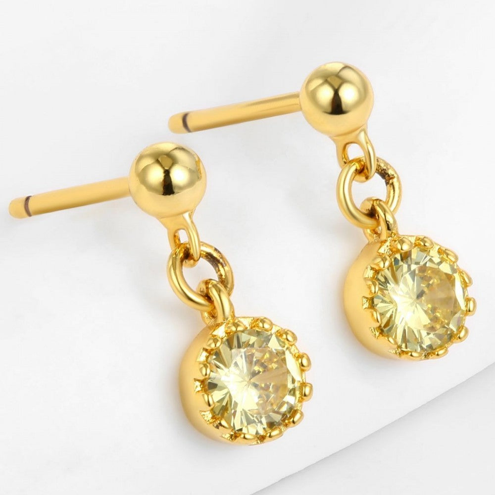 Ohrringe aus goldplattierter Legierung mit weißem Emporia® Kristall 1 