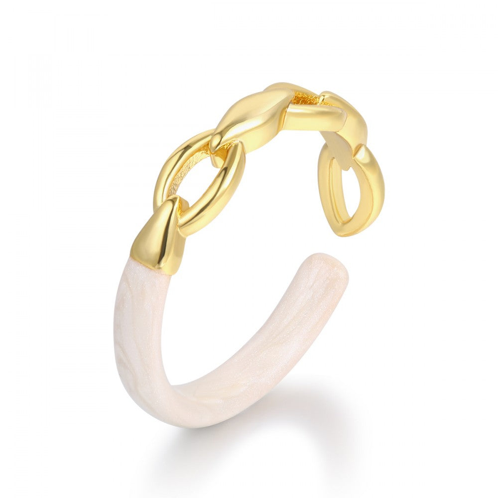 Ring aus goldplattierterr Legierung mit weißem Emporia® Kristall