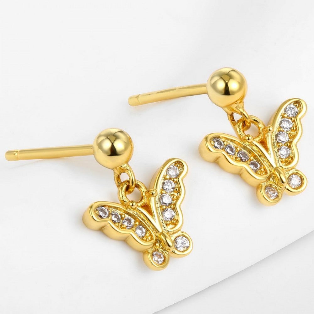 Ohrringe aus goldplattierter Legierung mit weißem Emporia® Kristall
