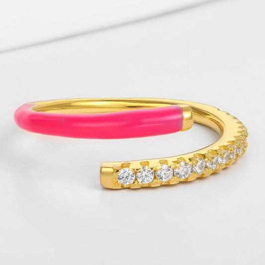 Ring aus goldplattierter Legierung mit weißem Emporia® Kristall