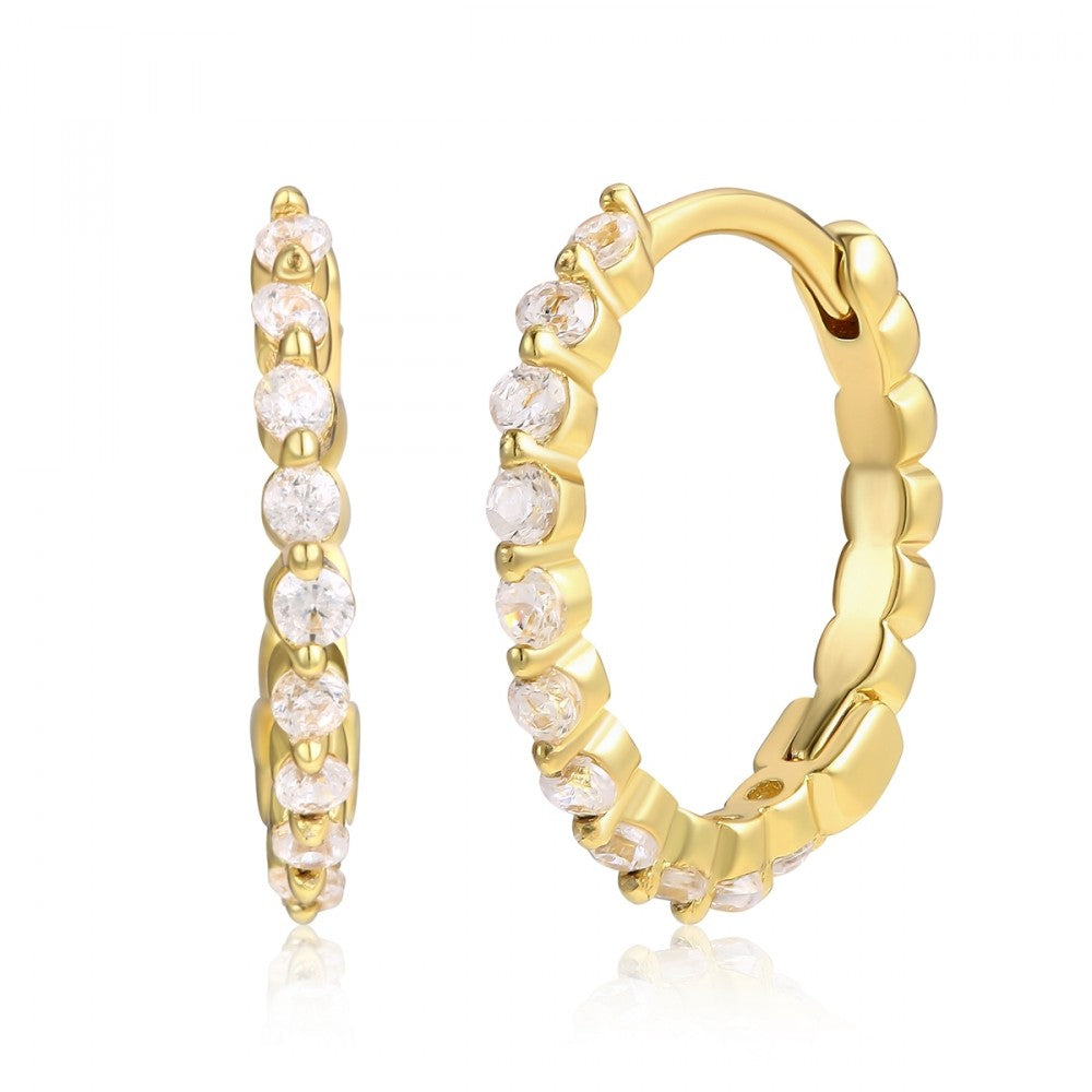 Ohrringe aus goldplattierter Legierung mit weißem Emporia® Kristall 1 