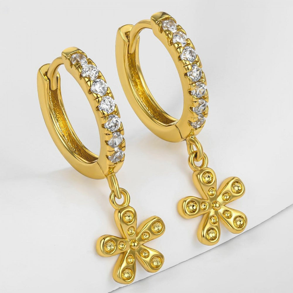 Ohrringe aus goldplattierter Legierung mit weißem Emporia® Kristall 1 