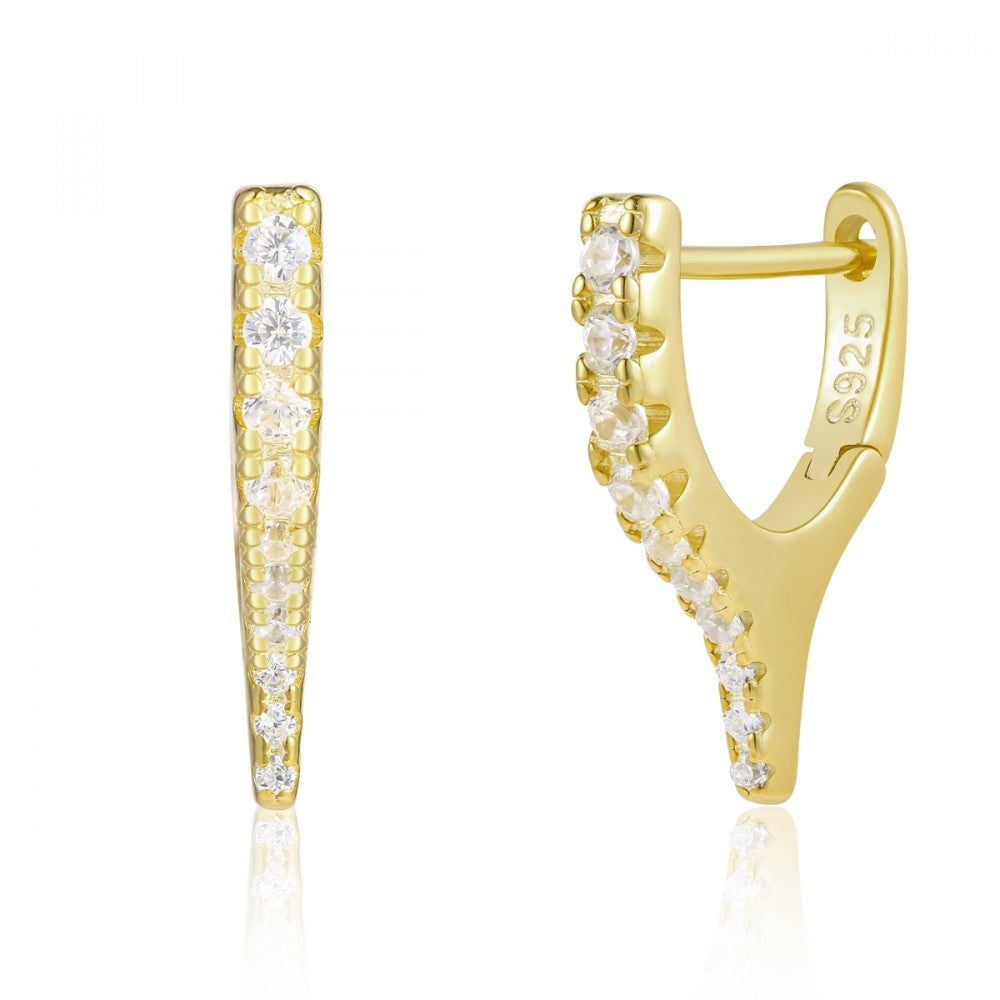 Ohrringe aus goldplattierter Legierung mit weißem Emporia® Kristall
