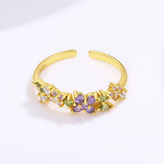 Ring aus goldplattierter Legierung mit purpurfarbenem Emporia® Kristall