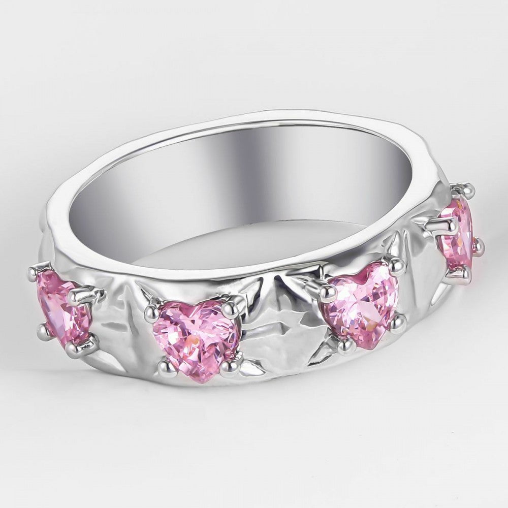 Ring aus goldplattierterr Legierung mit rosafarbenem Emporia® Kristall