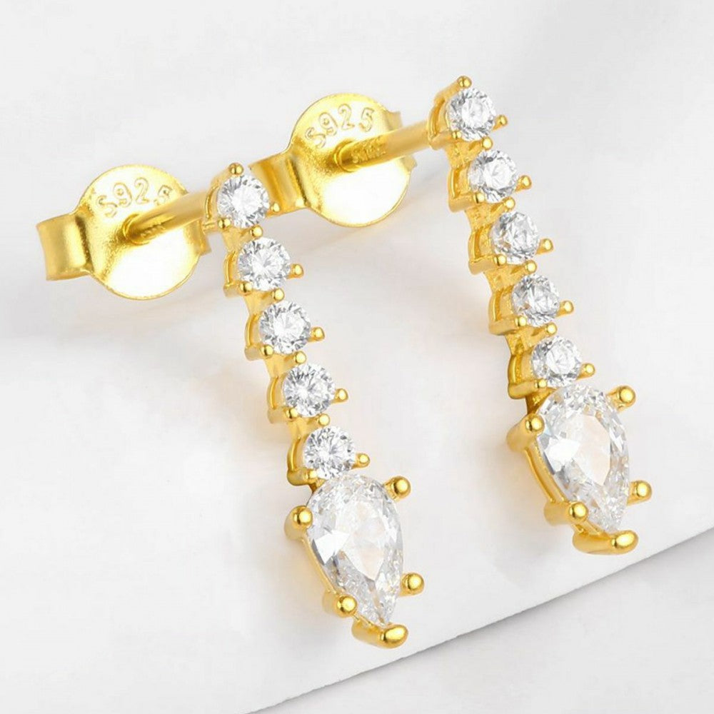 Ohrringe aus goldplattierter Legierung mit weißem Emporia® Kristall 1 